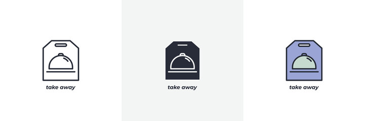 take away icon. Line, solid and filled outline colorful version, outline and filled vector sign. Idea Symbol, logo illustration. Vector graphics