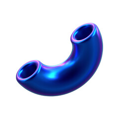 3d Abstract Iridescent Half Pipe Shape