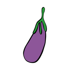Eggplant. A simple schematic image of an eggplant. Illustration for postcards, scrapbooking.