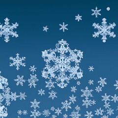 Background of snowflakes on blue background. Christmas or New Year wallpaper. Generative AI 