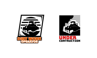 Construction Vehicle logo designs vector, Grader Logo