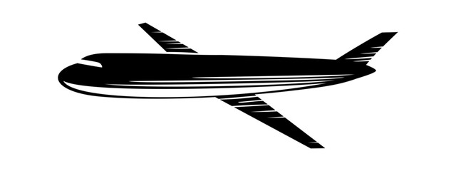 plane silhouette design. airplane icon, sign and symbol. air transportation vector illustration.