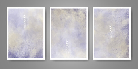 Set of creative hand painted abstract watercolor background. Design for your cover, date, postcard, banner, logo.