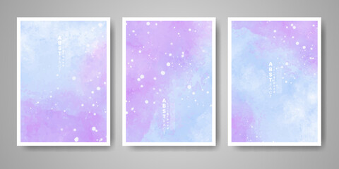 Set of creative hand painted abstract watercolor background. Design for your cover, date, postcard, banner, logo.