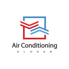 Fototapeta na wymiar Air Conditioning Logo, HVAC Logo Concept