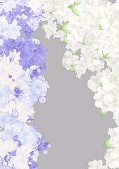 watercolor floral background Wedding flower frame wallpaper Japanese style space star glitter