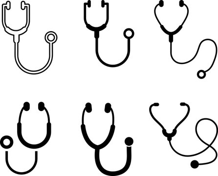  stetoskop icon set illustration on white background..eps