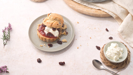 Scones with Strawberry Jam and Clotted Cream
