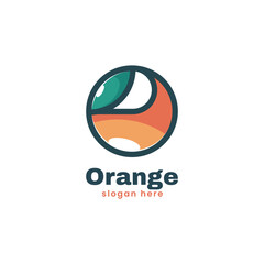 Vector Logo Illustration Orange Simple Mascot Style