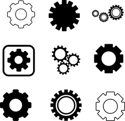Gear icon set vector illustration on white background