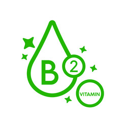Simple drop water line vitamin B2 icon symbol green isolated on a white background for mobile app and websites. Vector illustration.