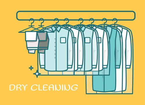 Dry cleaning laundry service vector flat banner