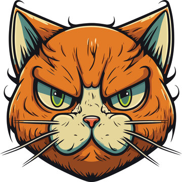 Angry Face Head Cat Vector & Photo (Free Trial)