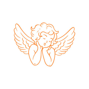vector illustration of a baby with wings