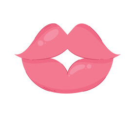 woman pink lips