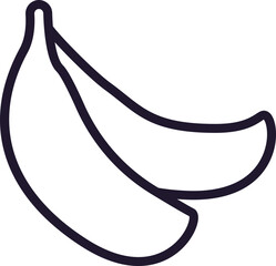Fruit sign. Minimalistic isolated sign in line style. Perfect for stores, shops, web sites, adverts, UI. Editable stroke. Vector isolated icon of banana