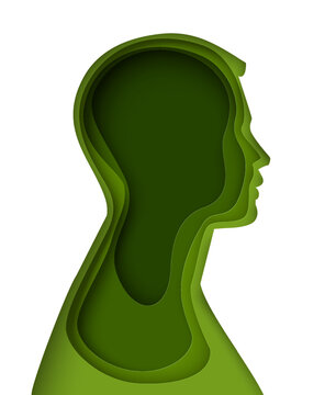 Head Profile Paper Cut Vector Man Side Silhouette