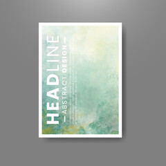 Cover template collection with watercolor background. Design for your cover, date, postcard, banner, logo.