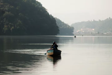 Foto op Canvas Boating on the lake. © Abhay Pokhrel