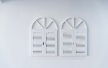 White window frame on the wall