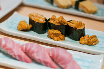 Tantalizing Sushi on a rectangular plate