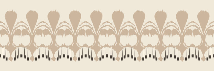 Ikat border tribal African Seamless Pattern. Ethnic Geometric Ikkat Batik Digital vector textile Design for Prints Fabric saree Mughal brush symbol Swaths texture Kurti Kurtis Kurtas