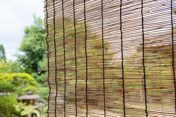 日本の夏の風景　すだれ　Sudare, reed screen, traditional Japanese sunscreen in summer