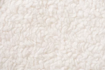 Behangcirkel white plush fabric texture background , background pattern of soft warm material © zhikun sun