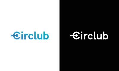 Circlub Blue Gradient Circular Rounded Infinity Style with Connected Dots. Can be used for Business and Technology Logo.