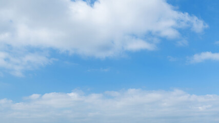 Fototapeta premium Blue sky with big white clouds