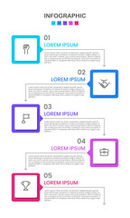 Vertical infographic business process. Timeline business information. Vector illustration.