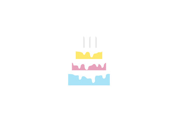 Illustration vector graphic of colorful birthday cake