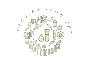 VECTOR  vaccine icon set 