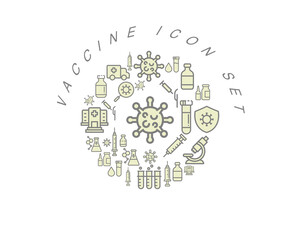VECTOR  vaccine icon set 