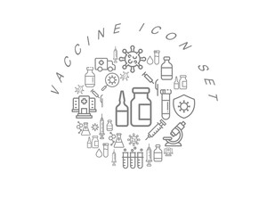 Fototapeta premium VECTOR vaccine icon set 
