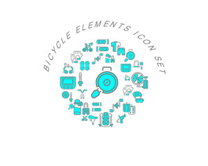 Vector bicycle elements icon set 