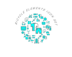 Obraz premium Vector bicycle elements icon set 