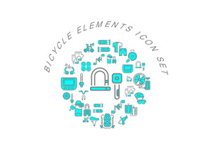 Vector bicycle elements icon set 