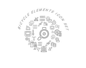 Vector bicycle elements icon set 