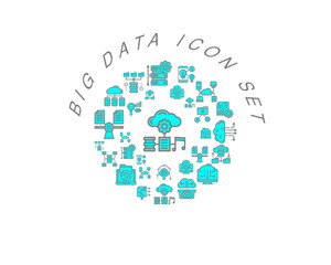 Vector big data icon set 