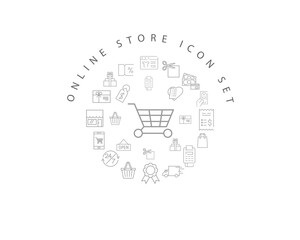 Vector online store icon set