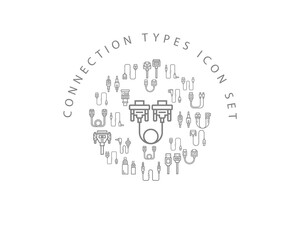 Vector connection types icon set