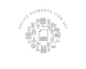 Vector police elements icon set 