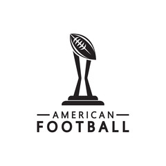 Winner American football Championship Trophy Logo Design vector icon template. American football trophy for winner award.