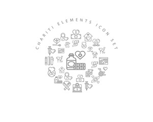 Vector chariti elements icon set