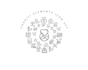 Vector chariti elements icon set