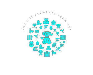 Vector chariti elements icon set
