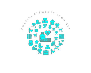 Vector chariti elements icon set
