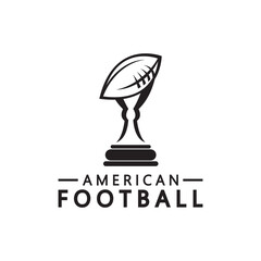 Winner American football Championship Trophy Logo Design vector icon template. American football trophy for winner award.