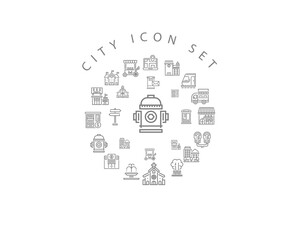 Obraz premium Vector city icon set 